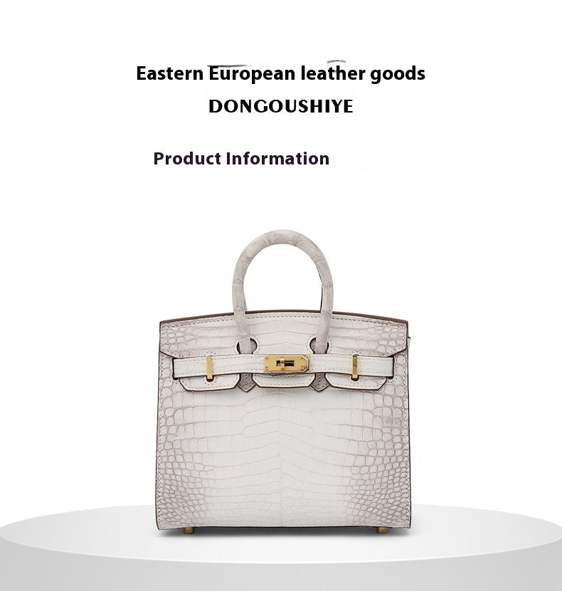 Luxurious 2025 Crocodile Belly Leather Handbag BK20 Platinum Tote Elegant Large Size