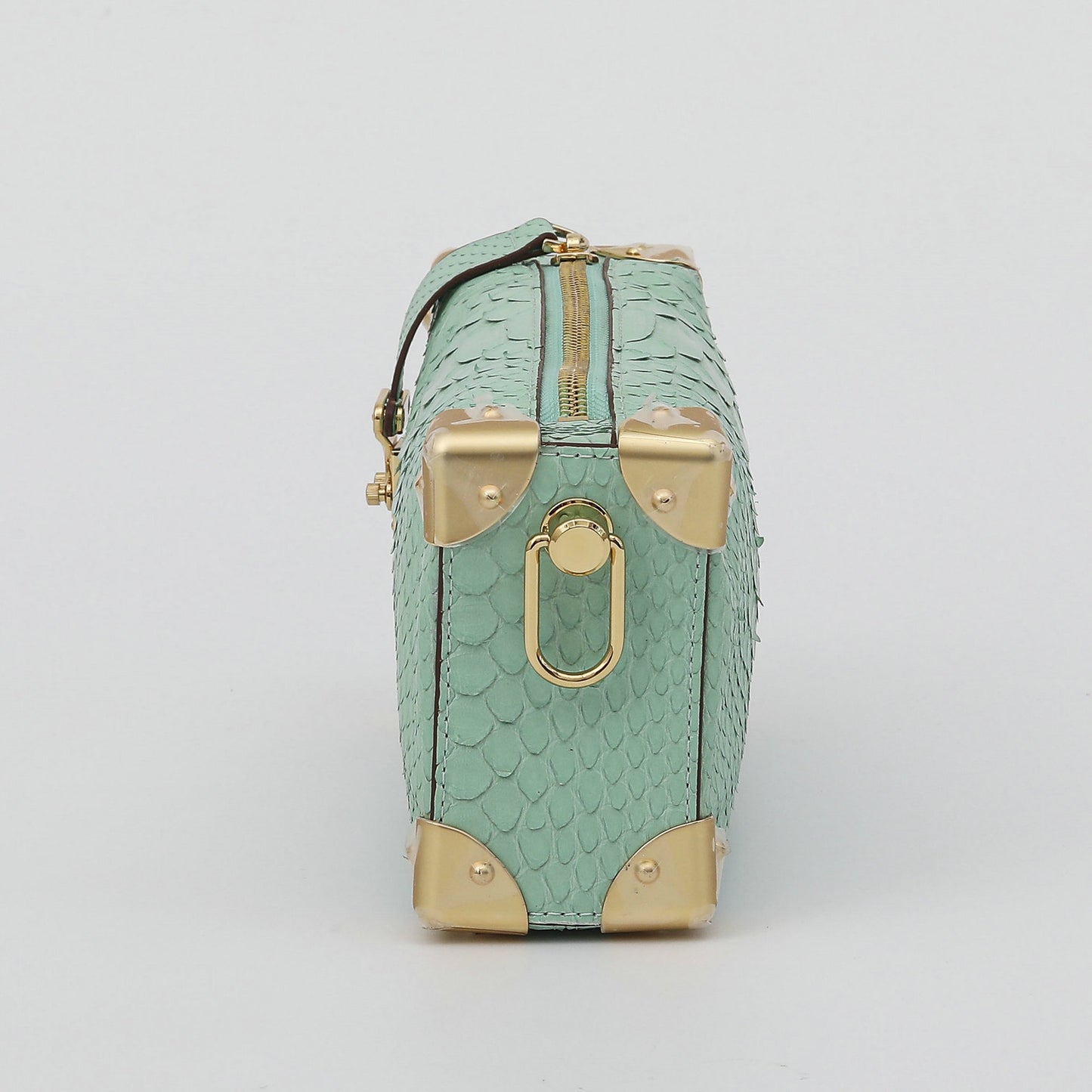 2025New Python Skin Women's Bag Genuine Leather Soft Box Bag High-end Feel Single Shoulder Crossbody Bag Women's Underarm Small Square Bag