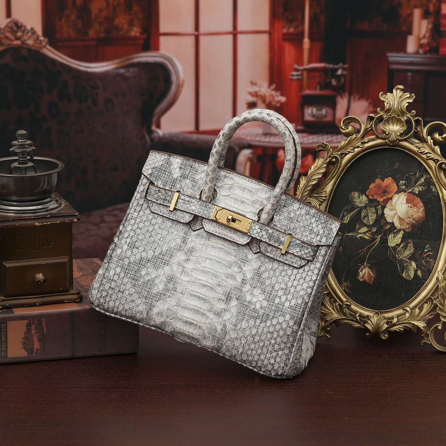 20cm Python Leather Women's Crossbody Bag