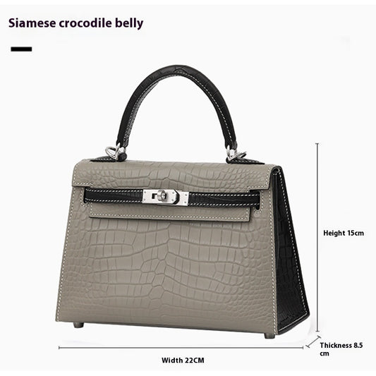 Elegant 2025 Siamese Crocodile Leather Kelly II Handbag for Women