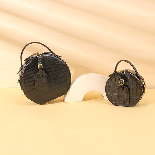 2025 Trendy High End Siamese Crocodile Leather Small Circle Bag