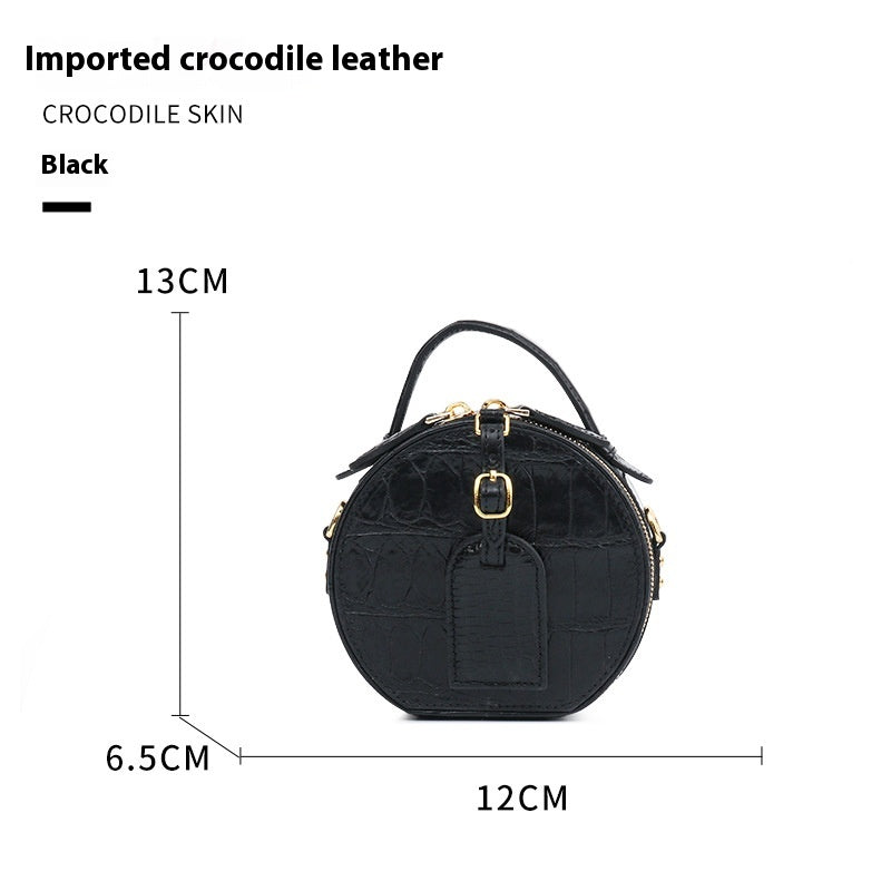2025 Trendy High End Siamese Crocodile Leather Small Circle Bag