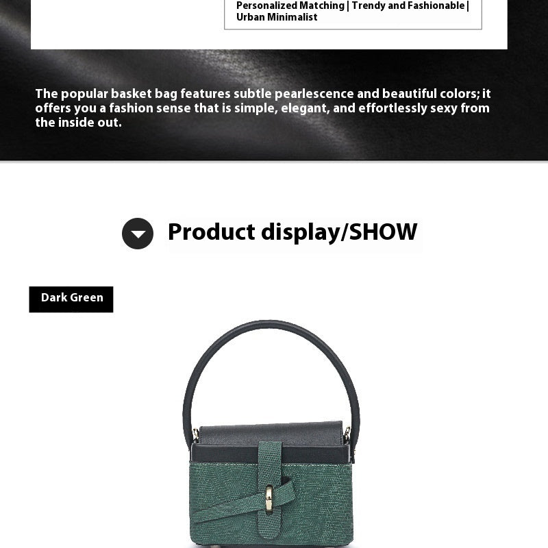 2025 Lizard Skin Women's Basket Bag Retro Luxury Box Shoulder Bag