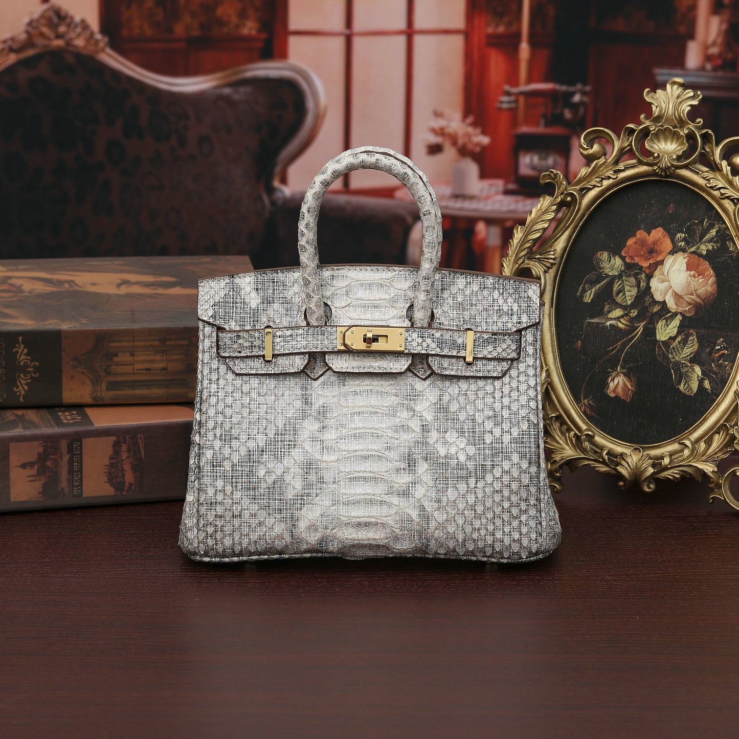 20cm Python Leather Women's Crossbody Bag