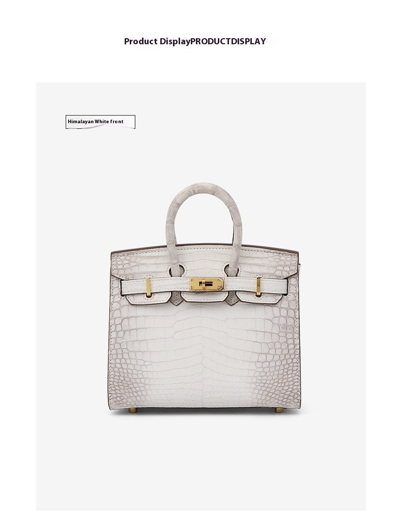 Luxurious 2025 Crocodile Belly Leather Handbag BK20 Platinum Tote Elegant Large Size