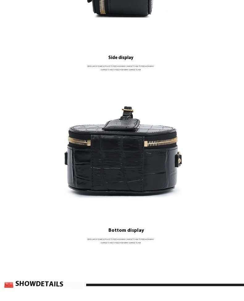 2025 Trendy High End Siamese Crocodile Leather Small Circle Bag