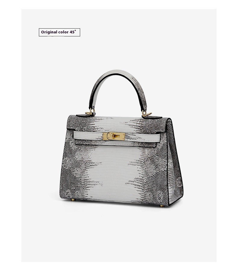 2025 Fashionable Lizard Skin Lady Crossbody Bag Small Genuine Leather