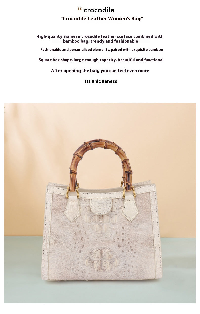 Himalayan White Women's Bamboo Joint Handbag