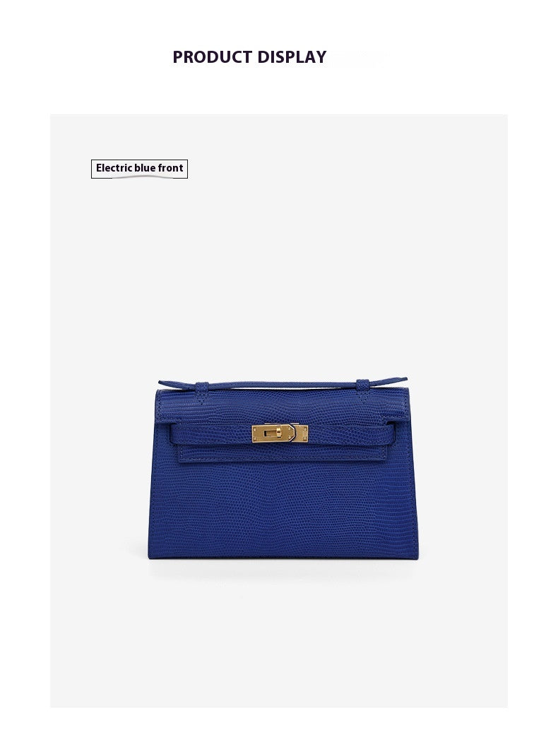 2025New lizard skin women's bag22cm First Generation Kelly Bag Single Shoulder Bag Genuine Leather Women's High-End Crossbody Bag