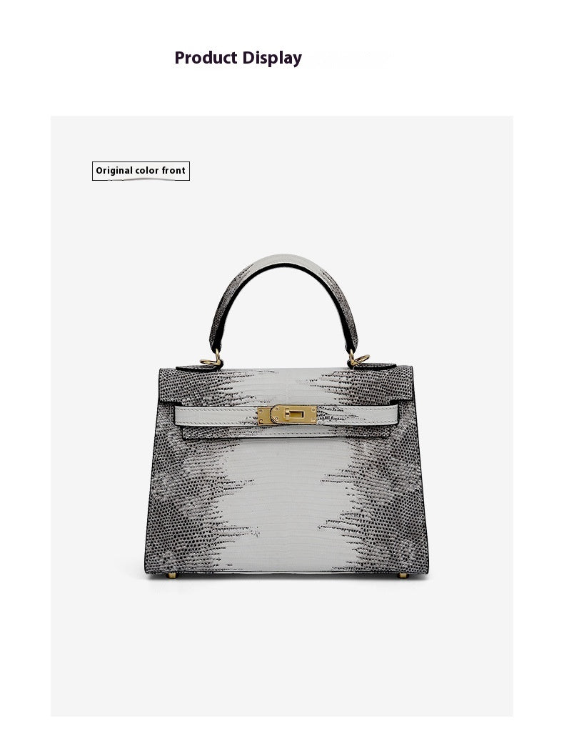 2025 Fashionable Lizard Skin Lady Crossbody Bag Small Genuine Leather