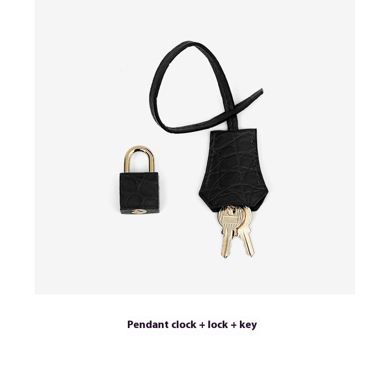 2025 New 35cm Matte Crocodile Grain Leather Handbag Classic LargePlatinumBag Tote Crossbody