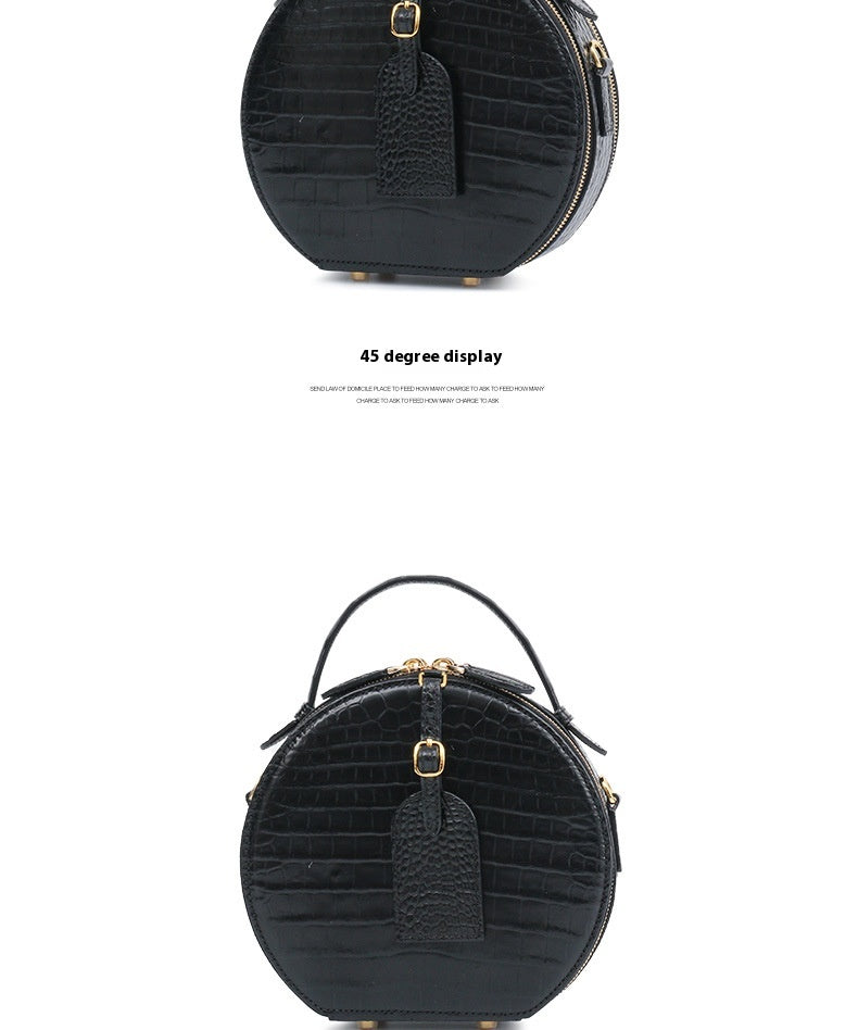 2025 Trendy High End Siamese Crocodile Leather Small Circle Bag