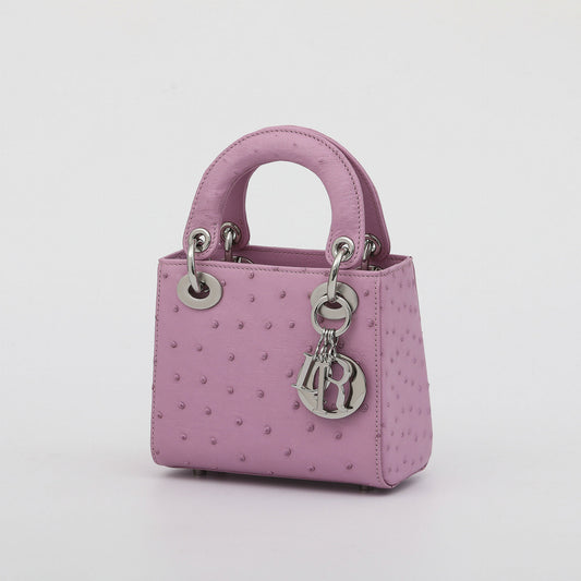 Premium 2025 Ostrich Leather Lady Dior Bag Handbag