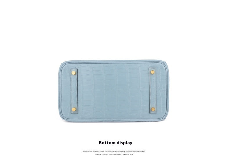 2025 New Matte Crocodile Leather Handbag Hand-Sewn Wax Thread ThirtyThat's allInspired Platinum Bag for Women