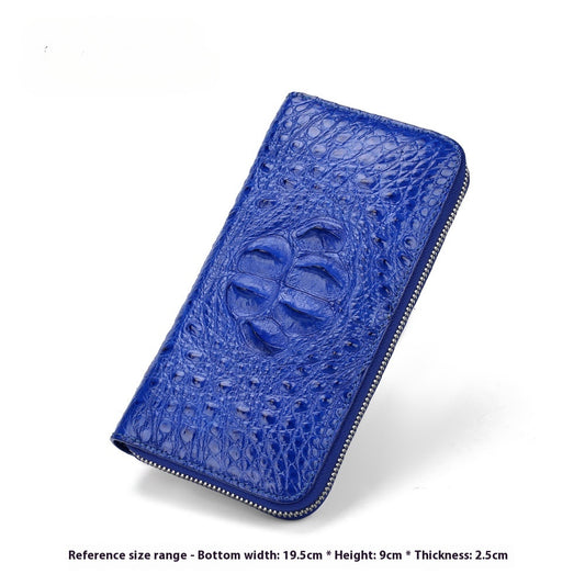 Genuine Crocodile Skull Leather Long Zipper Wallet for Women Business Leisure Handbag