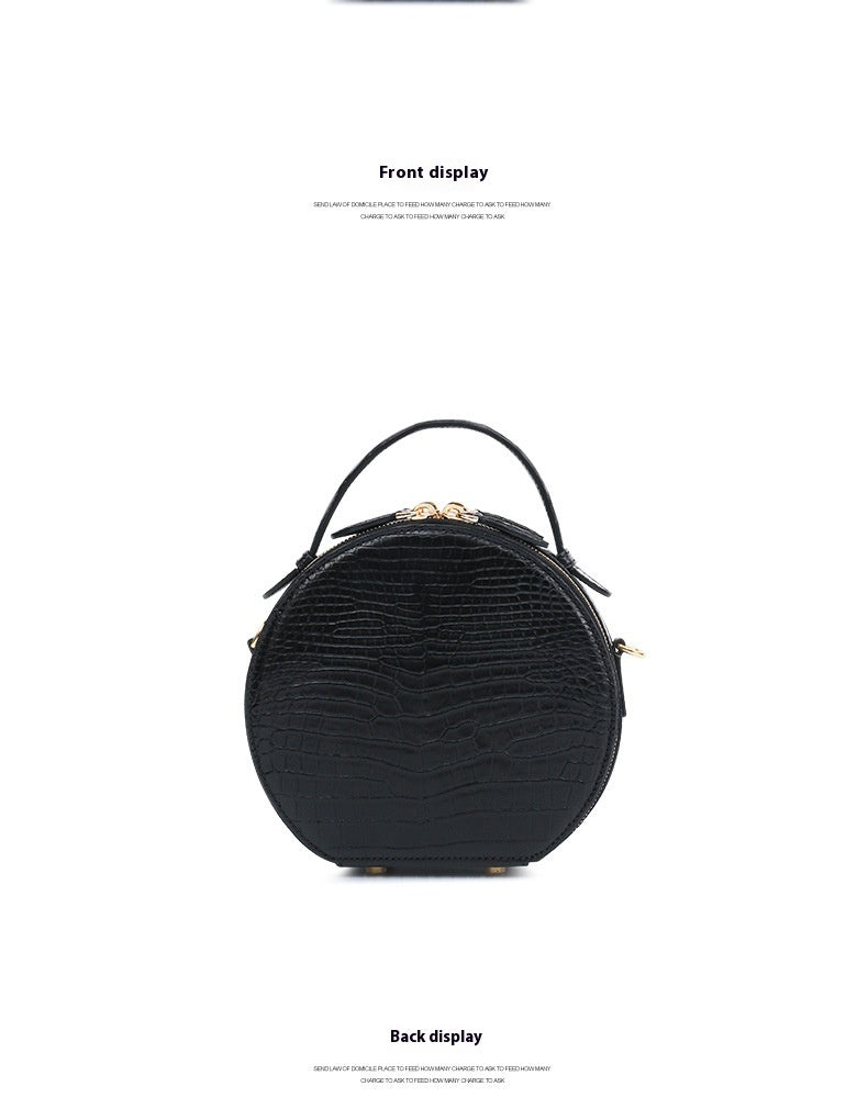 2025 Trendy High End Siamese Crocodile Leather Small Circle Bag