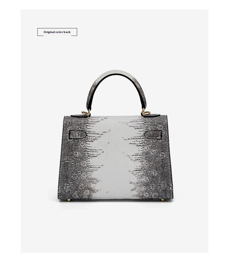 2025 Fashionable Lizard Skin Lady Crossbody Bag Small Genuine Leather