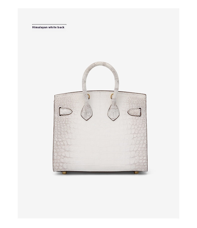 Luxurious 2025 Crocodile Belly Leather Handbag BK20 Platinum Tote Elegant Large Size