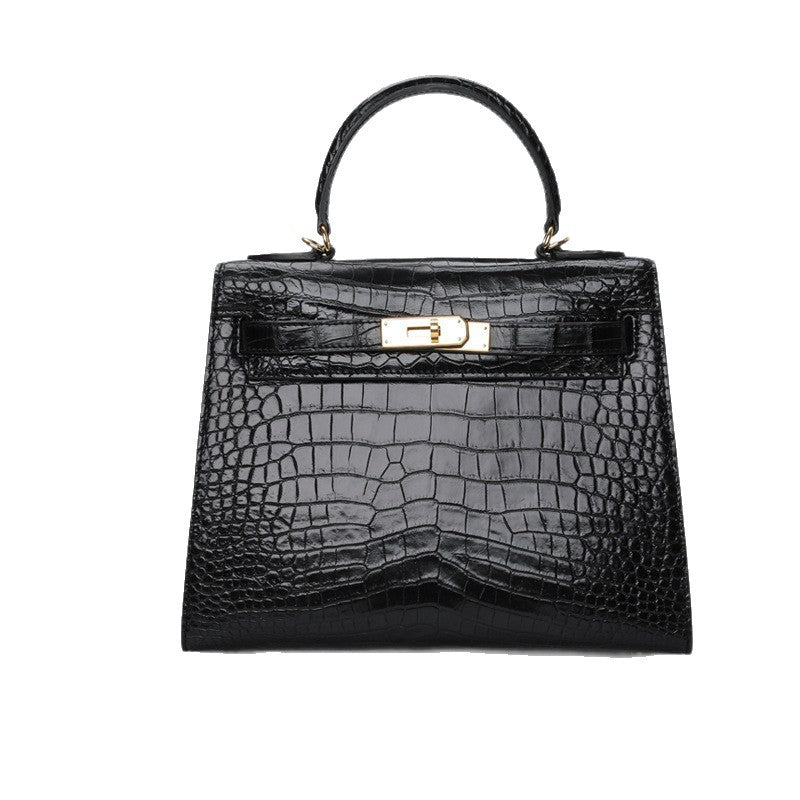 2025 New Thai Siamese Crocodile Skin Handbag Chic Womens Kelly Bag