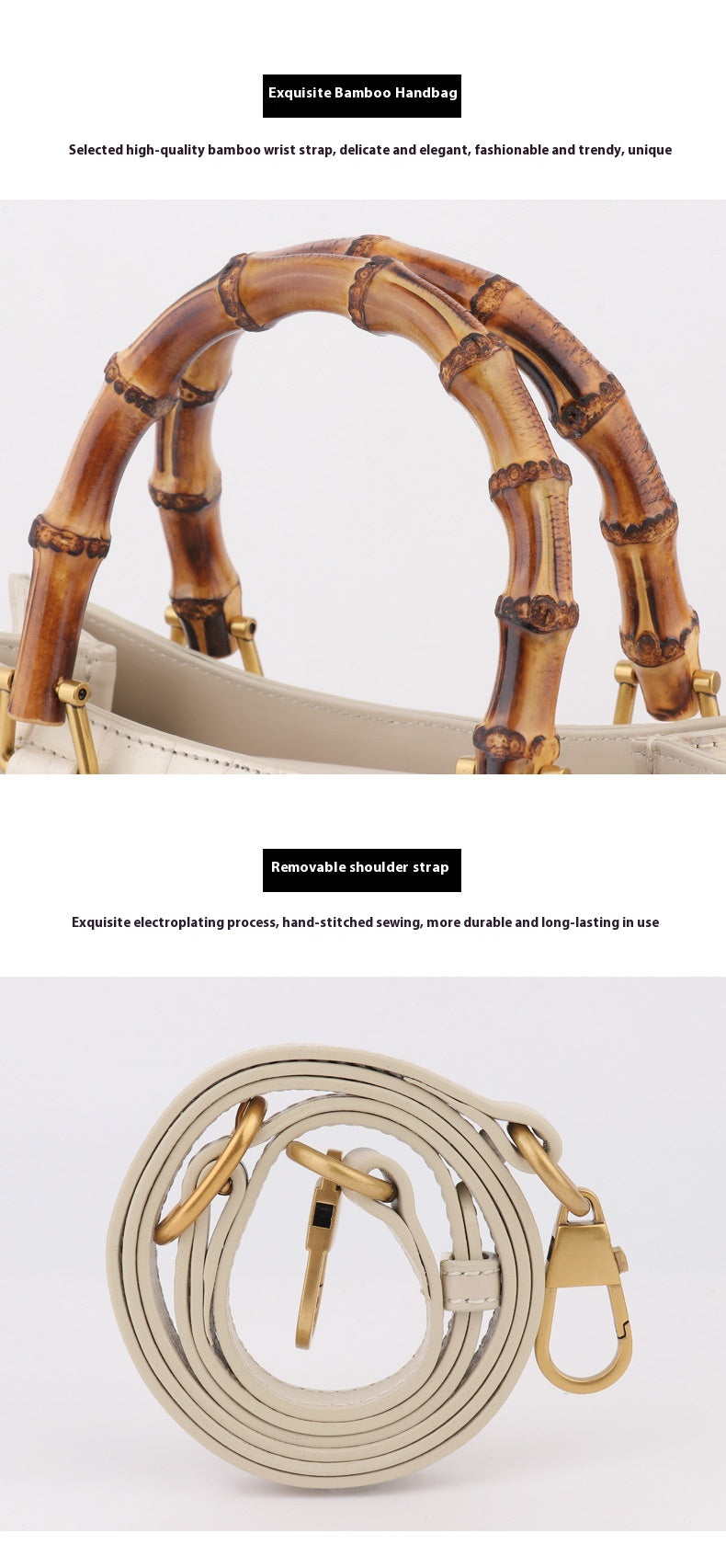 Himalayan White Women's Bamboo Joint Handbag