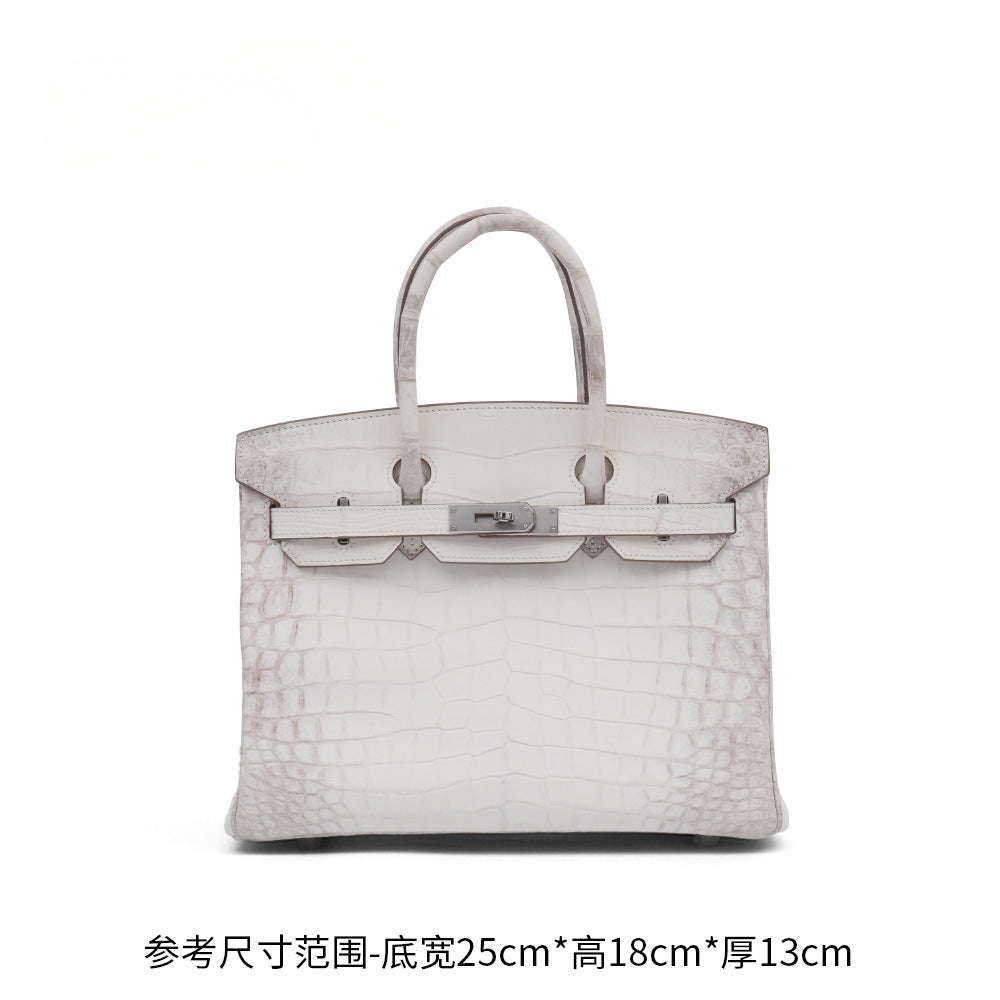 Luxurious 2025 Crocodile Belly Leather Handbag BK20 Platinum Tote Elegant Large Size