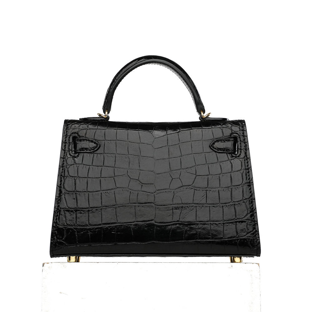 19cm Kelly II Siamese Crocodile Belly Women's Handbag