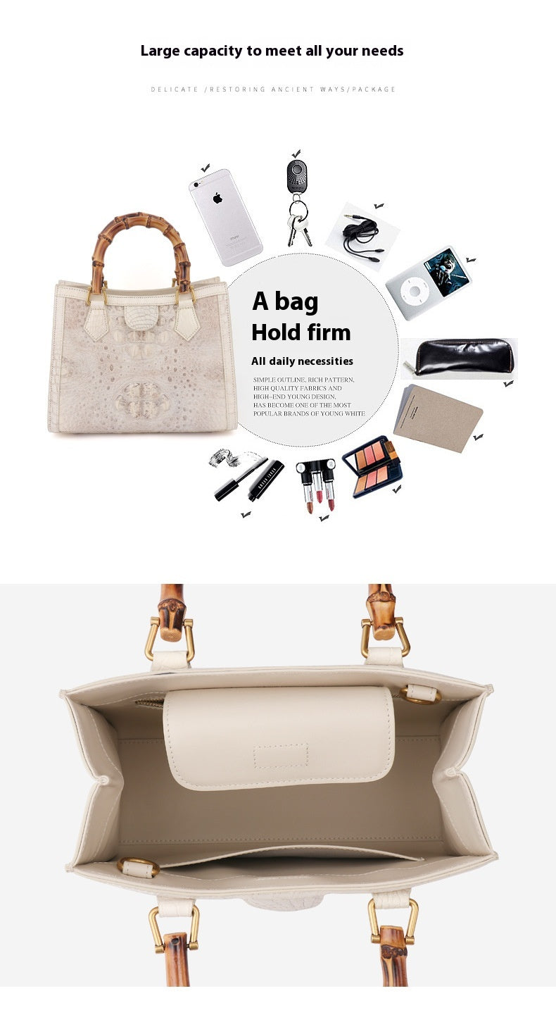 Himalayan White Women's Bamboo Joint Handbag