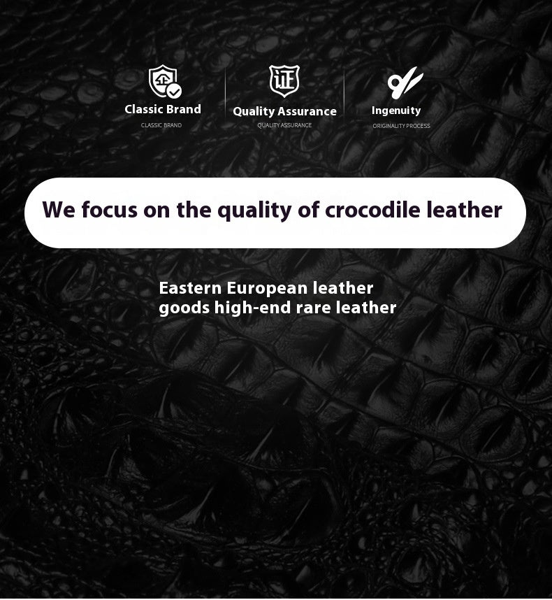 Crocodile Back Bone Large Mens Clutch Wallet Zippered Bag