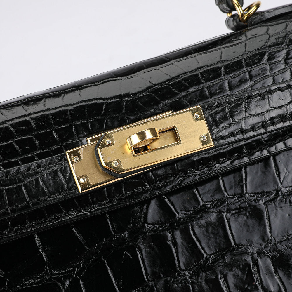 19cm Kelly II Siamese Crocodile Belly Women's Handbag