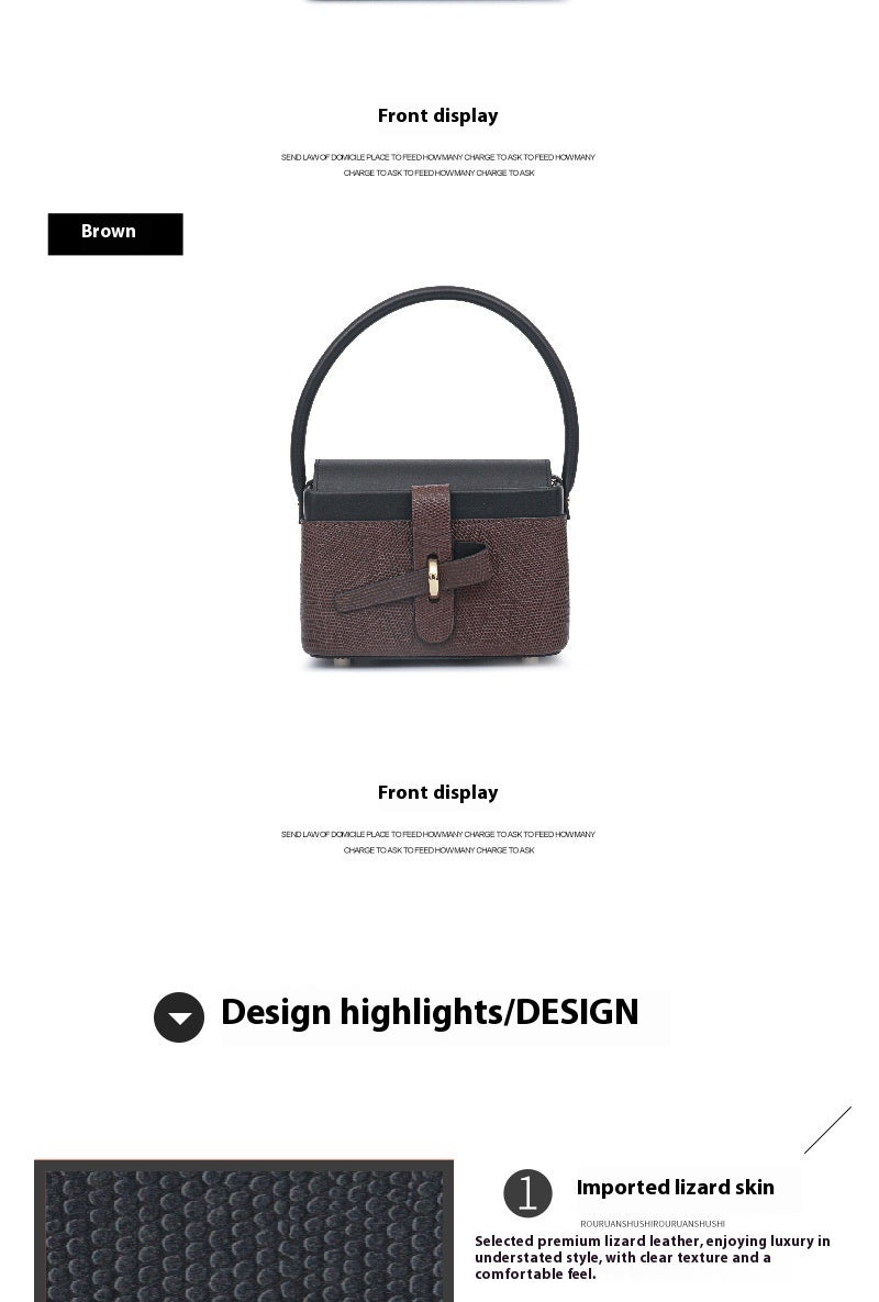 2025 Lizard Skin Women's Basket Bag Retro Luxury Box Shoulder Bag