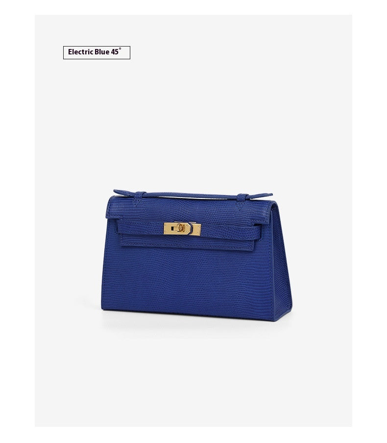2025New lizard skin women's bag22cm First Generation Kelly Bag Single Shoulder Bag Genuine Leather Women's High-End Crossbody Bag